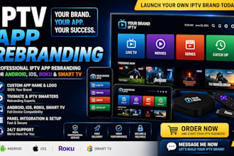 rebrand iptv app for android, ios, roku smarter app, wave tv with panel