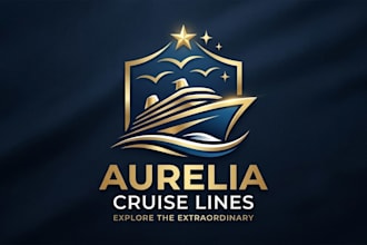 design a luxury and modern cruise ship logo for your travel brand