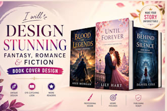 design stunning dark fantasy book, gothic romance book cover, fiction book cover