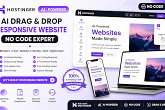 hostinger ai website drag and drop no code responsive website landing page