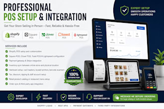 shopify pos, square pos, toast, clover lightspeed pos integration restaurant pos