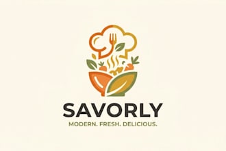 design a modern and delicious food logo for your brand