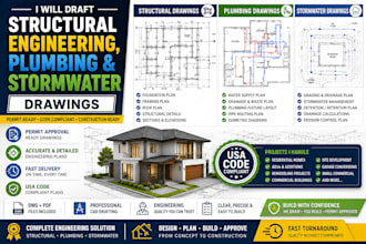 draft structural engineering, plumbing and stormwater drawings