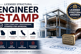 licensed structural engineer stamp georgia, washington california virginia stamp