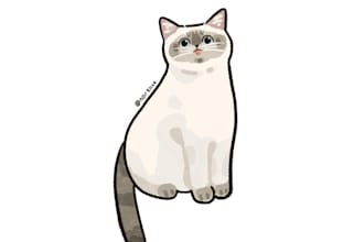 draw custom cats in my watercolor illustration style