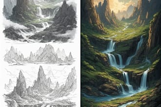 design detailed fantasy landscapes and environment