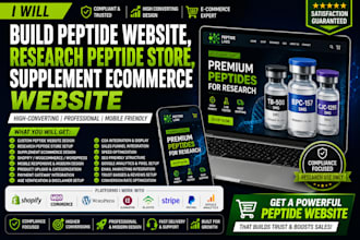 build peptide website, research peptide store, supplement ecommerce website