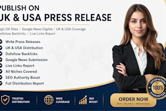 write distribute UK USA press release with dofollow backlinks