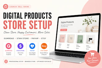 setup gumroad stanstore payhip etsy digital products gumroad store etsy shop seo