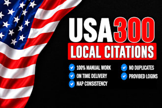 do 300 USA local citations and directory submission