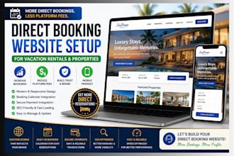 build direct booking website setup for vacation rentals