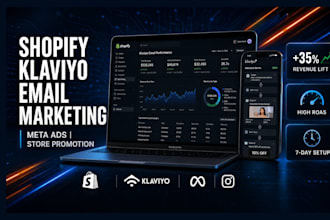 setup shopify klaviyo email marketing, shopify store promotion, shopify mata ads