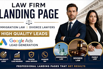 design law firm landing page immigration law divorce lawyers leads google ads