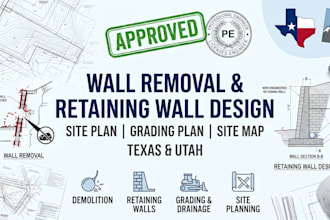 wall removal and wall design site plan grading site map texas utah