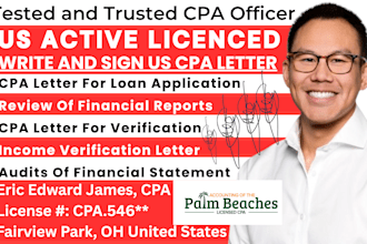 usa certified public accountant audit profit loss financial statement cpa letter
