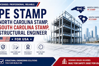 pe stamp north carolina stamp, south carolina stamp, structural engineer for usa