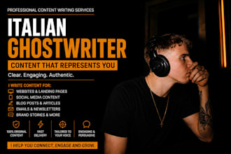 ghostwrite native italian content for your brand, book, or creative project