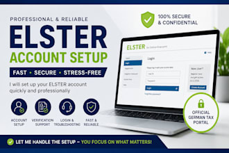 set up and verify your elster account professionally