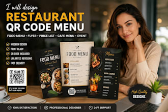 design digital restaurant qr code food menu flyer price list cafe menu event