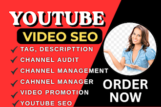 optimize youtube video SEO, audit and manage your channel