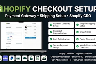 setup shopify checkout champ payment gateway shipping professionally shopify cro
