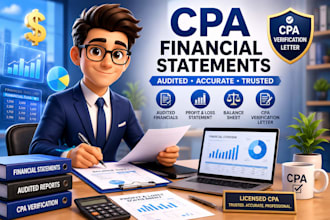 prepare audited financial statements, profit and loss, and CPA letter