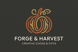 design a creative and modern pumpkin logo for your brand