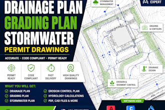 design drainage plan, grading plan and stormwater permit drawings