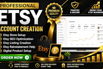 create fully verified etsy seller account etsy account creation etsy store setup