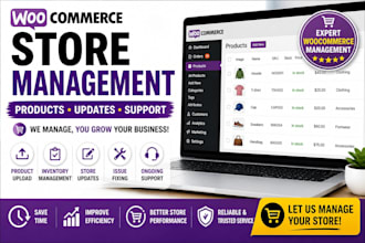 woocommerce store, online store on wordpress, manage website