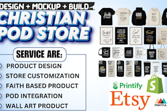 build christian shopify pod store faith based with printify printful integration