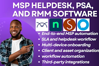 setup msp helpdesk psa and rmm software connectwise halopsa syncro ninjaone