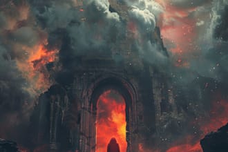 make a fantasy book cover, thriller book cover