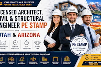 licensed architect, civil and structural engineer pe stamp for utah arizona