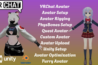 create vrchat avatar furry avatar quest avatar rigging physbones avatar setup