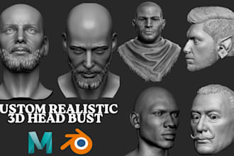 sculpt realistic 3d head bust 3d face model figurine portrait 3d sculpture