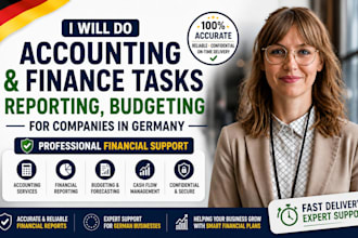 do accounting and finances tasks, reporting, budgeting for companies in germany