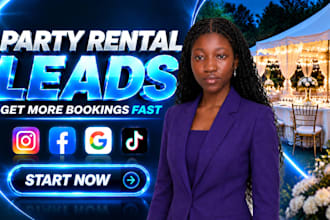 high quality generate party rental leads with meta ads and google ads marketing