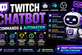setup twitch chatbot commands and stream automation