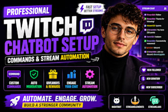 setup twitch chatbot commands and stream automation