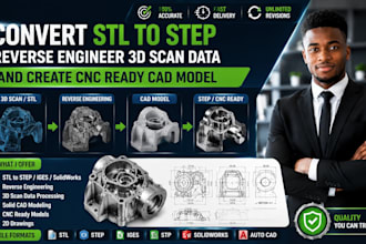 convert stl to step reverse engineer 3d scan data and create cnc ready cad model