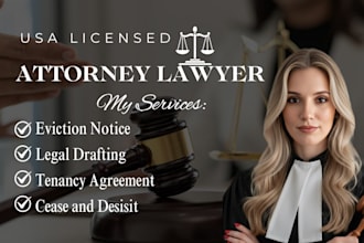 draft legal notice, demand letter, and replies to letters as USA attorney