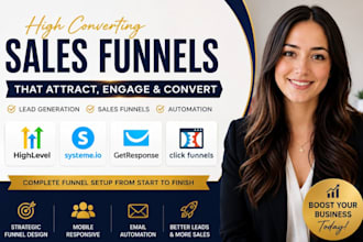 build gohighlevel, systeme io, getresponse, clickfunnels sales funnel
