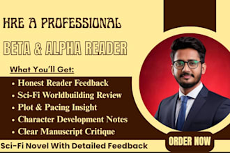 beta read or alpha read your sci fi novel, critique with honest feedback