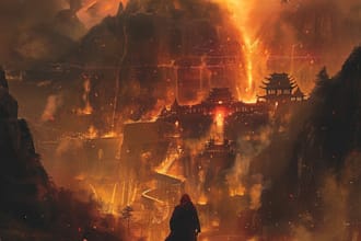 create a fantasy book cover, thriller book cover