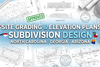 design site grading elevation  subdivision plan north carolina georgia arizona