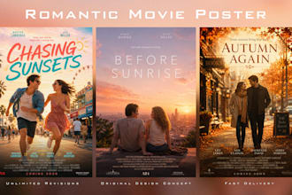 design a romantic movie poster for film promotion