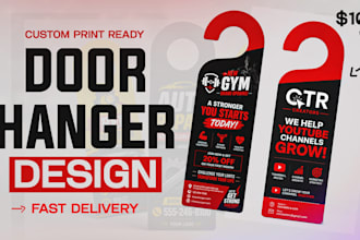 design a professional and vibrant door hanger or rack card for your business