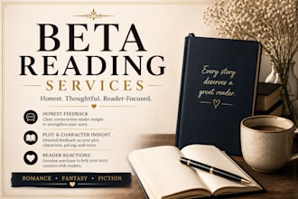 beta read your romance, fantasy or fiction manuscript