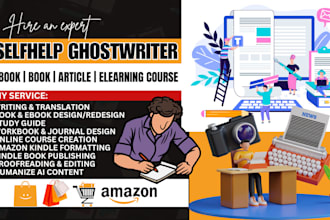 nonfiction selfhelp ebook ghostwriting, KDP book editing, workbook cover design